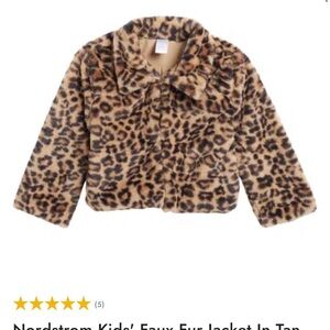 Nordstrom Kids' Leopard Print Faux Fur Coat